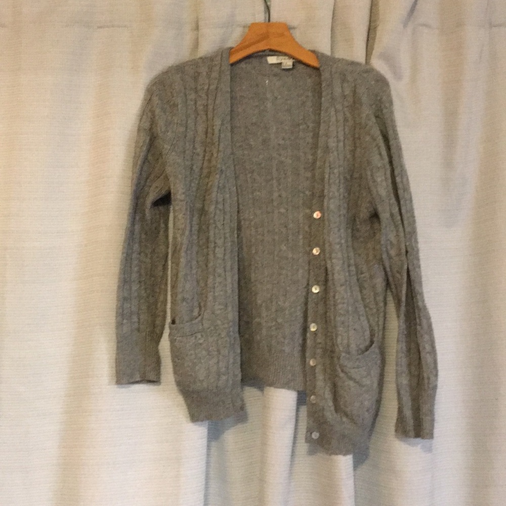 Gray Knit Cardigan